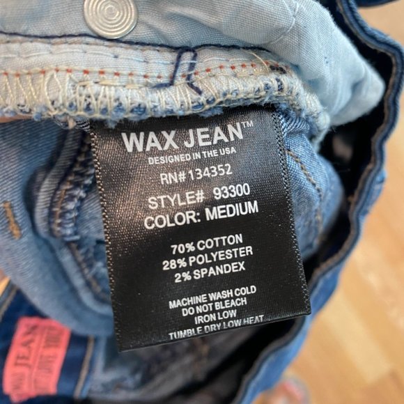 WAX JEANS BUTT, I LOVE YOU Distressed holes cuffed stretch jeans Size 5 EUC - Picture 6 of 7